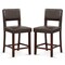 2 Piece Bar Chair Set with Hollowed Back and Rubber Wood Legs